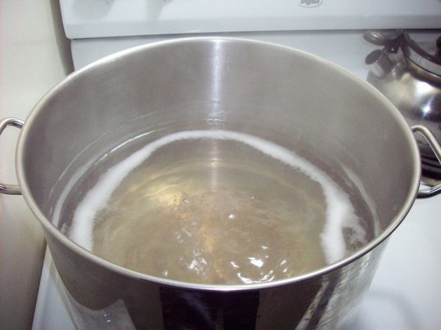 Our maple sap just starting to boil down